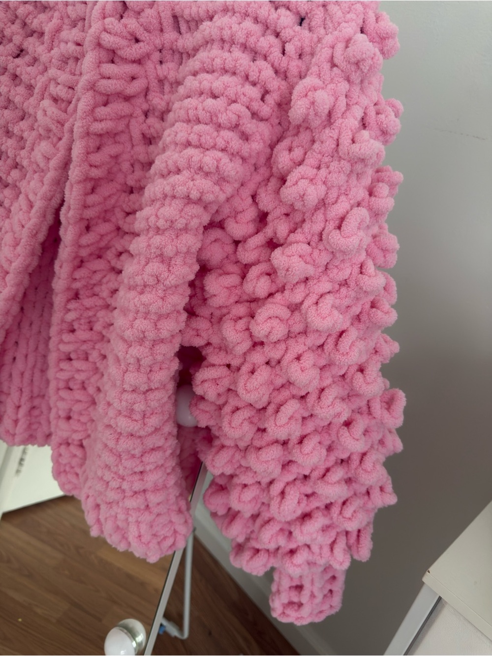 Handmade Pink Chunky Knit Cardigan – Adult Size S - Picture 4 of 4